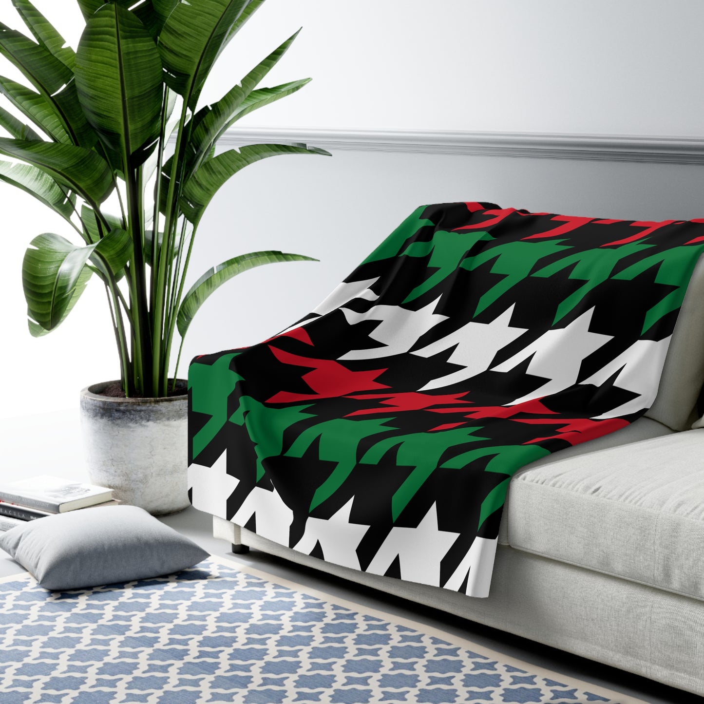 Syria Retro Houndstooth Blanket Throw