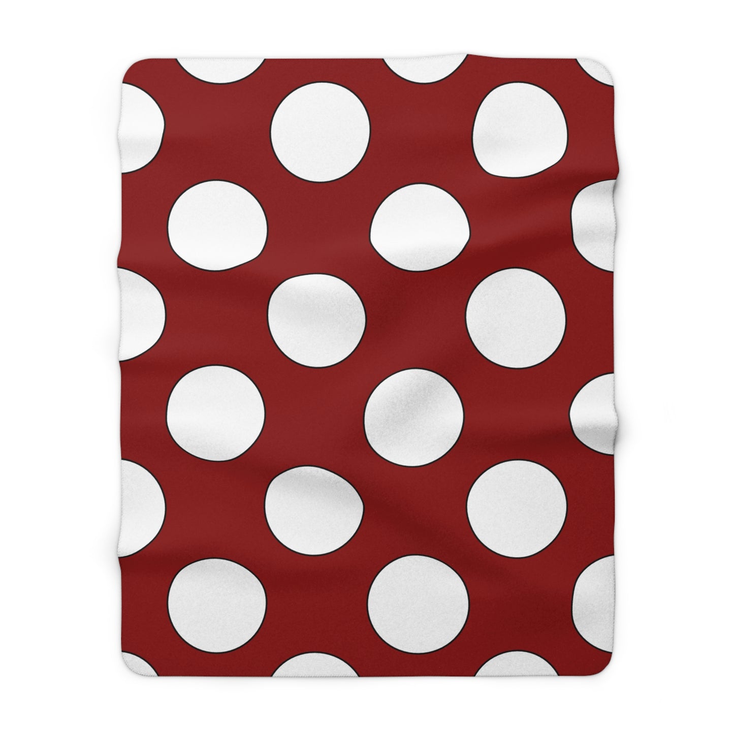 Dark Red, White Retro Polka Dots Blanket Throw