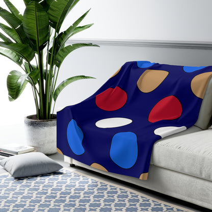 Tristan Da Cunha Retro Polka Dots Blanket Throw