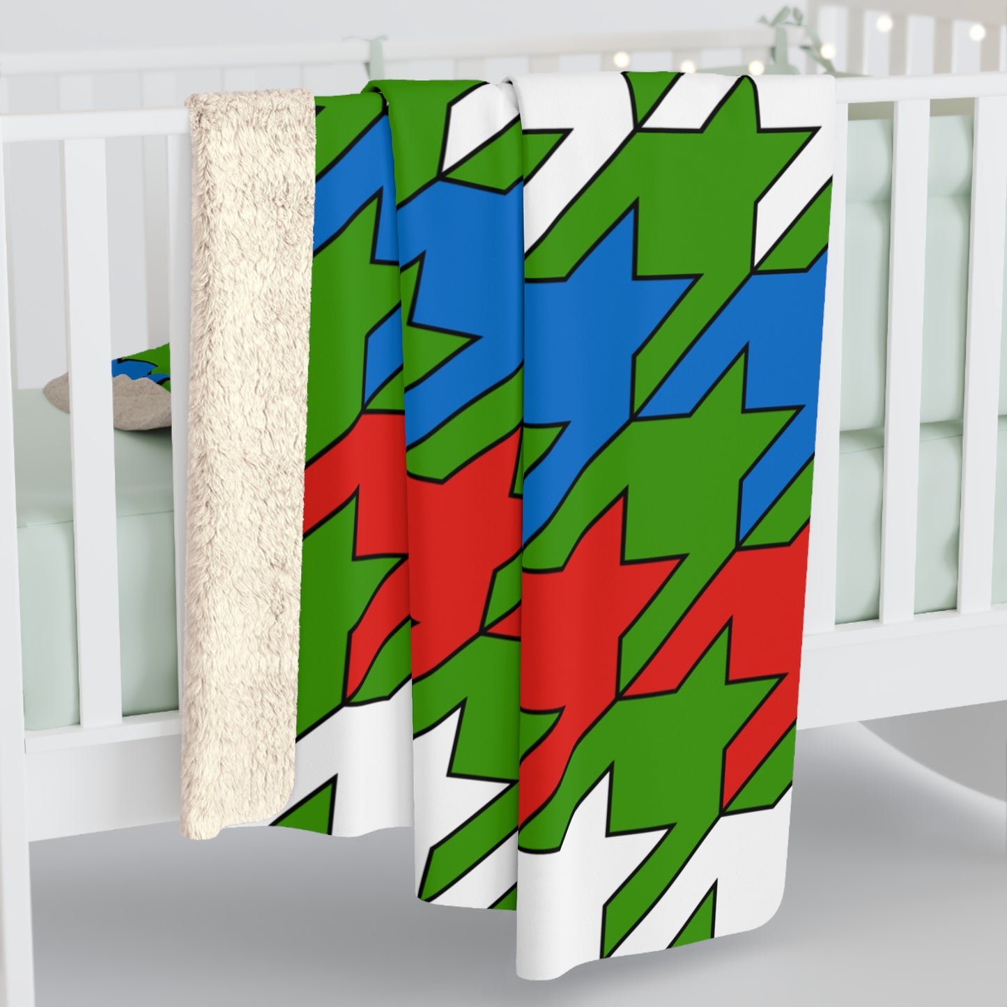 Equatorial Guinea Retro Houndstooth Blanket Throw
