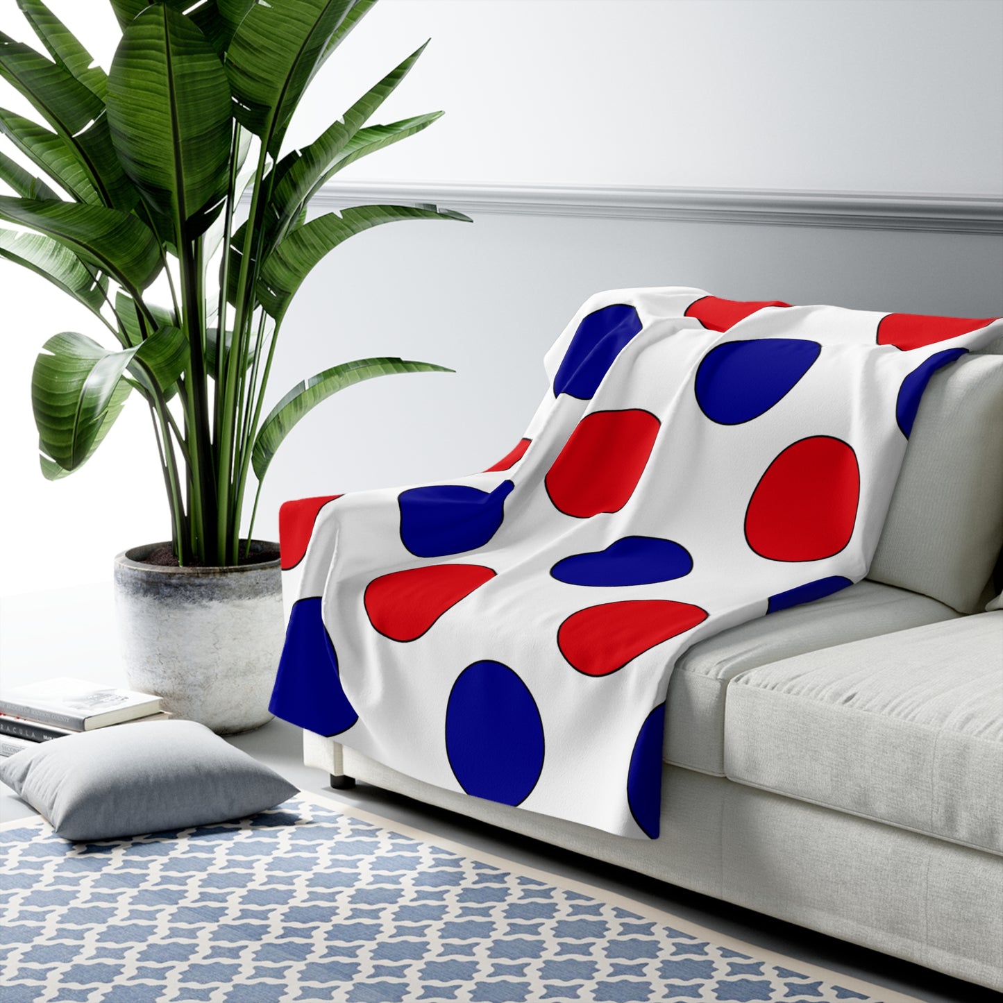 Guadeloupe Retro Polka Dots Blanket Throw