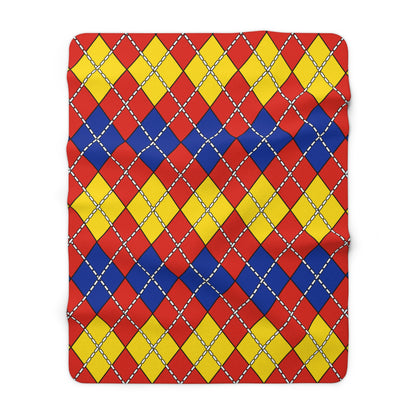 Romania Retro Argyle Blanket Throw