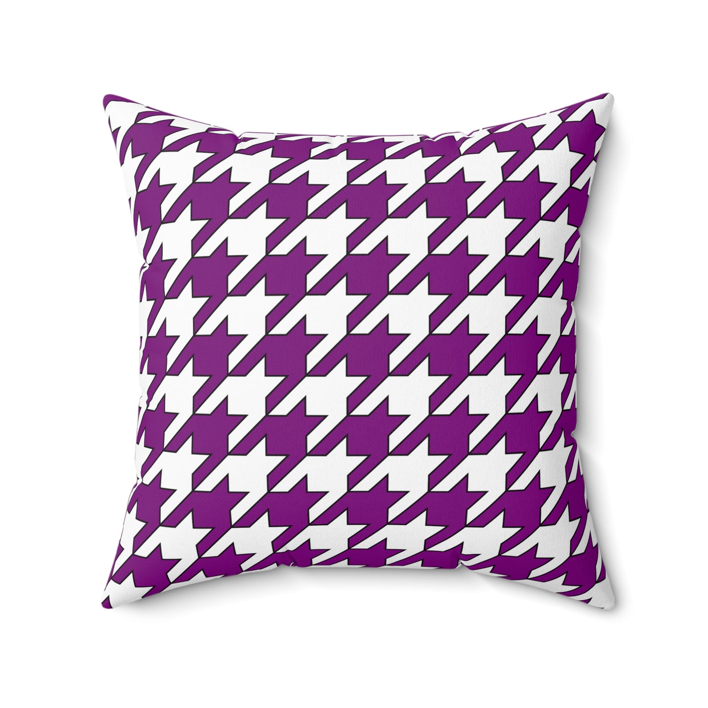 Purple, White Retro Houndstooth Cushion Pillow