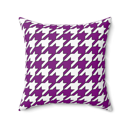Purple, White Retro Houndstooth Cushion Pillow