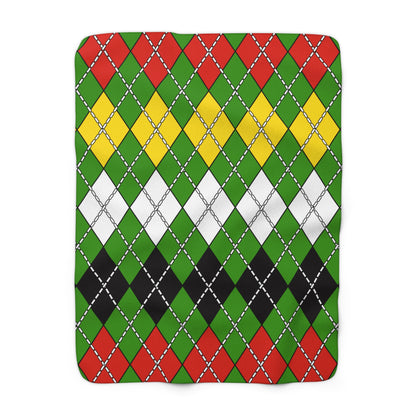 Guyana Retro Argyle Blanket Throw