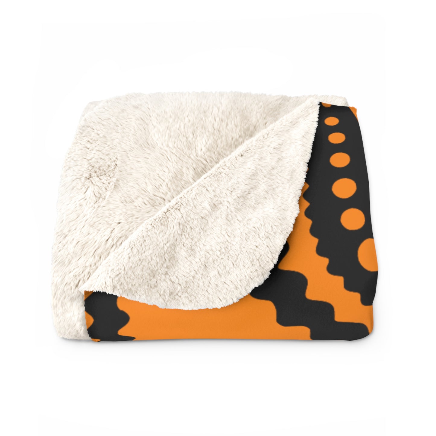 Dark Orange, Black Retro Paisley Blanket Throw