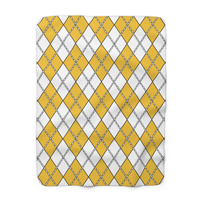 United States Virgin Islands Retro Argyle Blanket Throw