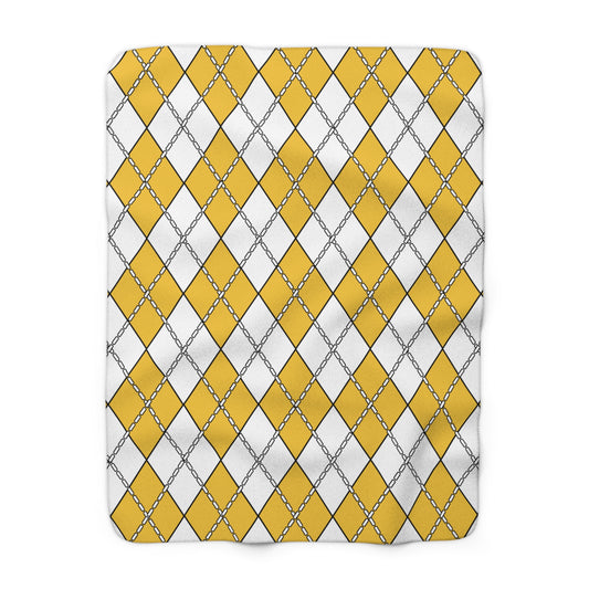 United States Virgin Islands Retro Argyle Blanket Throw