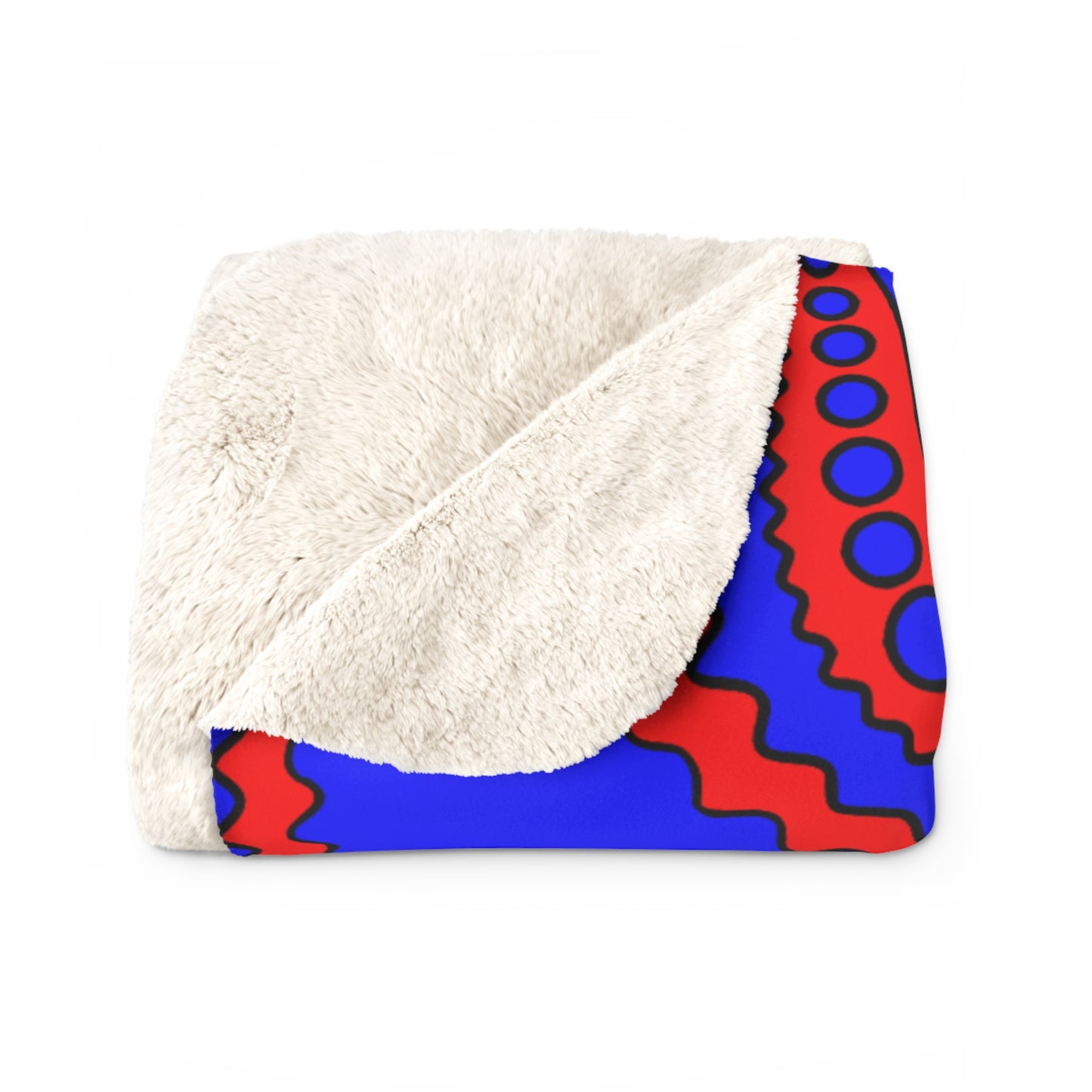 Blue, Red Retro Paisley Blanket Throw