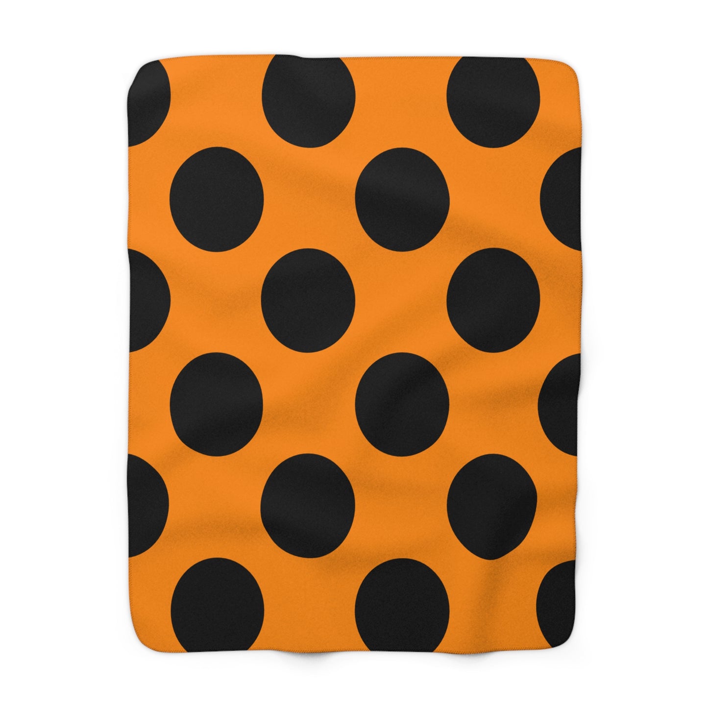 Dark Orange, Black Retro Polka Dots Blanket Throw