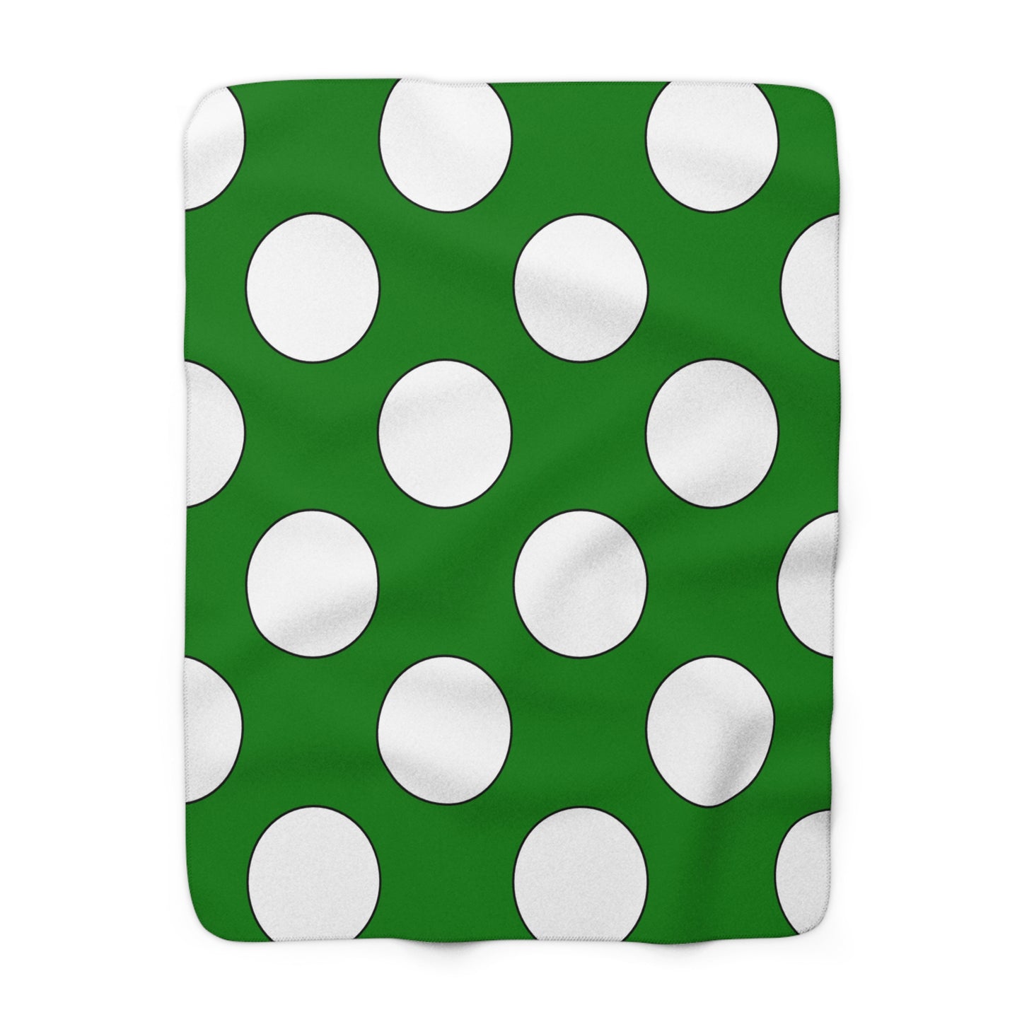 Green, White Retro Polka Dots Blanket Throw