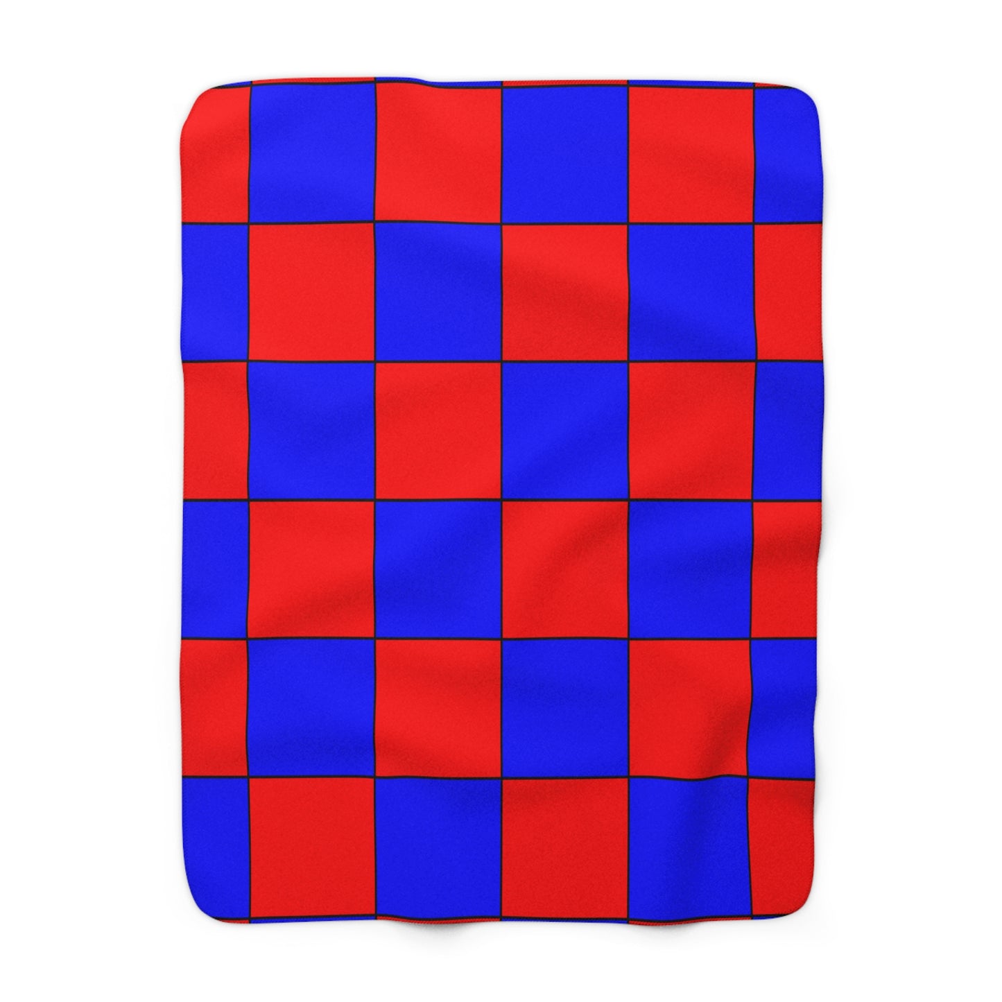 Blue, Red Retro Check Blanket Throw
