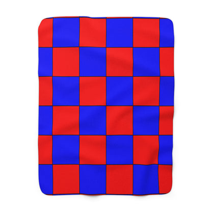Blue, Red Retro Check Blanket Throw