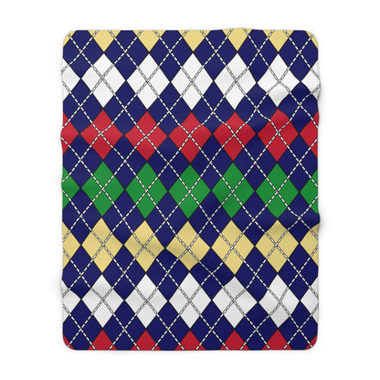 Cayman Islands Retro Argyle Blanket Throw