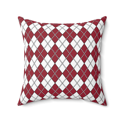 Latvia Retro Argyle Cushion Pillow