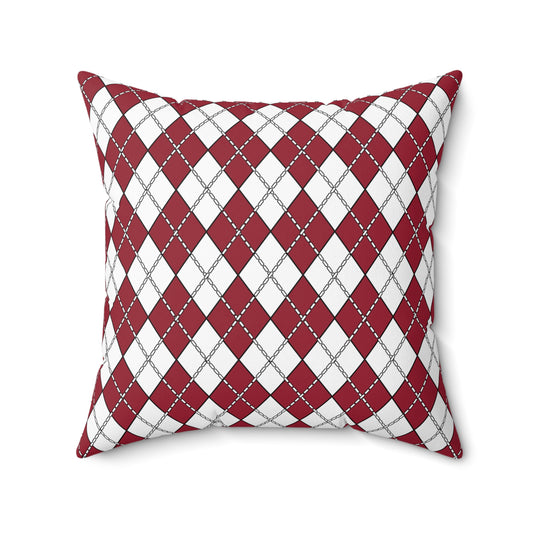 Latvia Retro Argyle Cushion Pillow