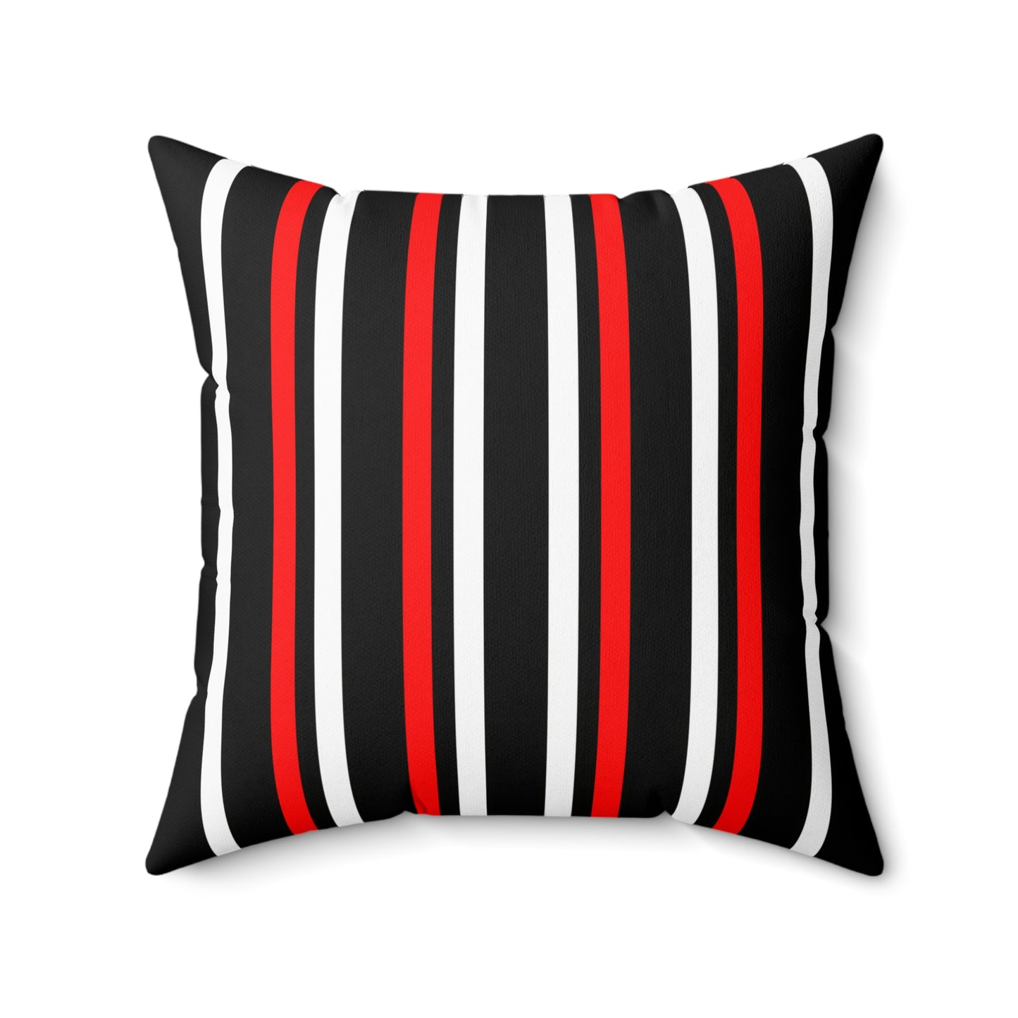 Black, White, Red Retro Stripes Cushion Pillow