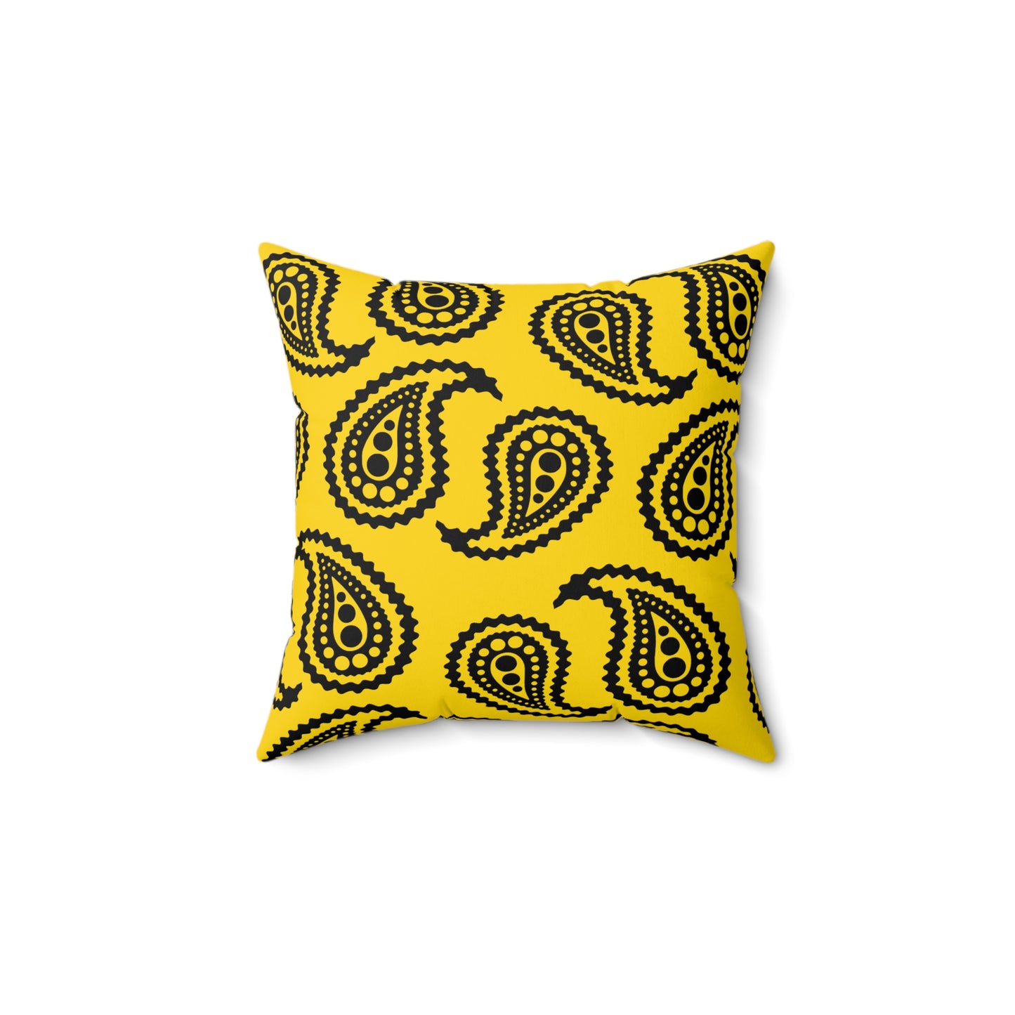Gold, Black Retro Paisley Cushion Pillow