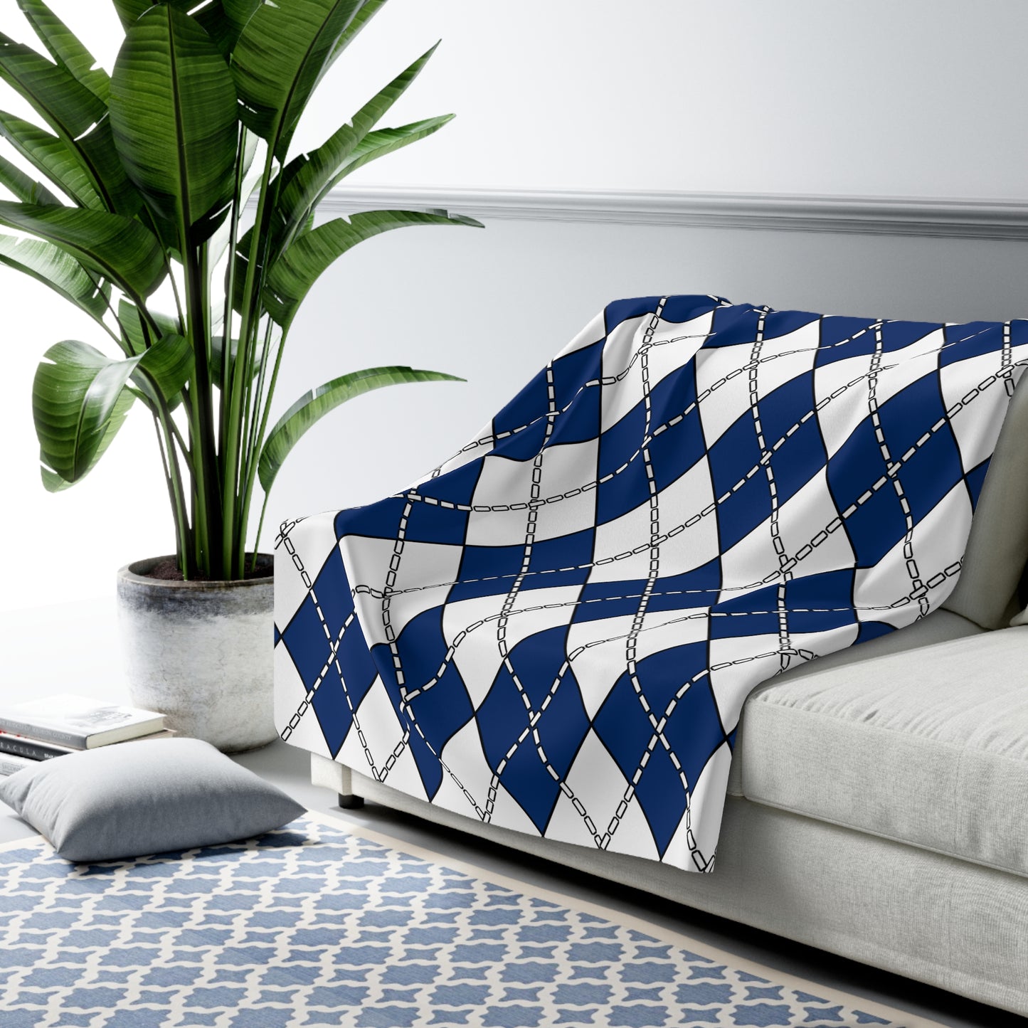 Finland Retro Argyle Blanket Throw