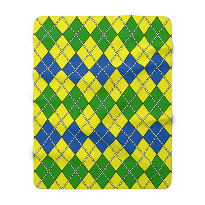 Saint Vincent And The Grenadines Retro Argyle Blanket Throw