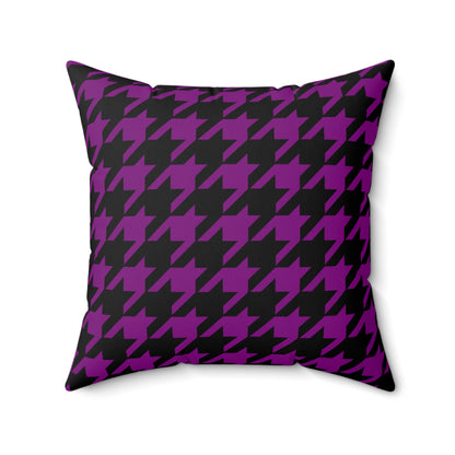 Purple, Black Retro Houndstooth Cushion Pillow