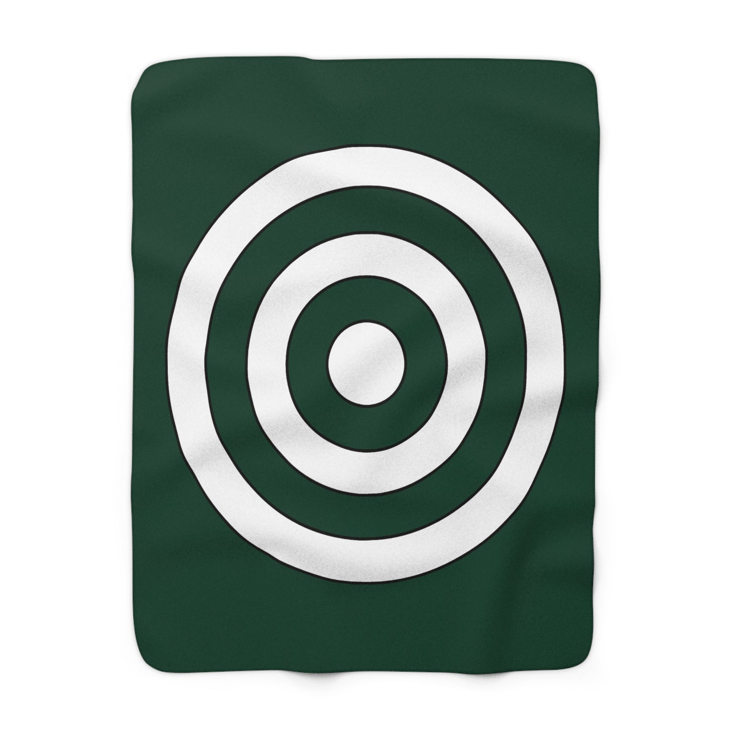 Dark Green, White Retro Target Blanket Throw
