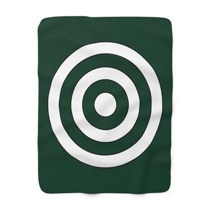 Dark Green, White Retro Target Blanket Throw