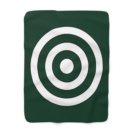 Dark Green, White Retro Target Blanket Throw