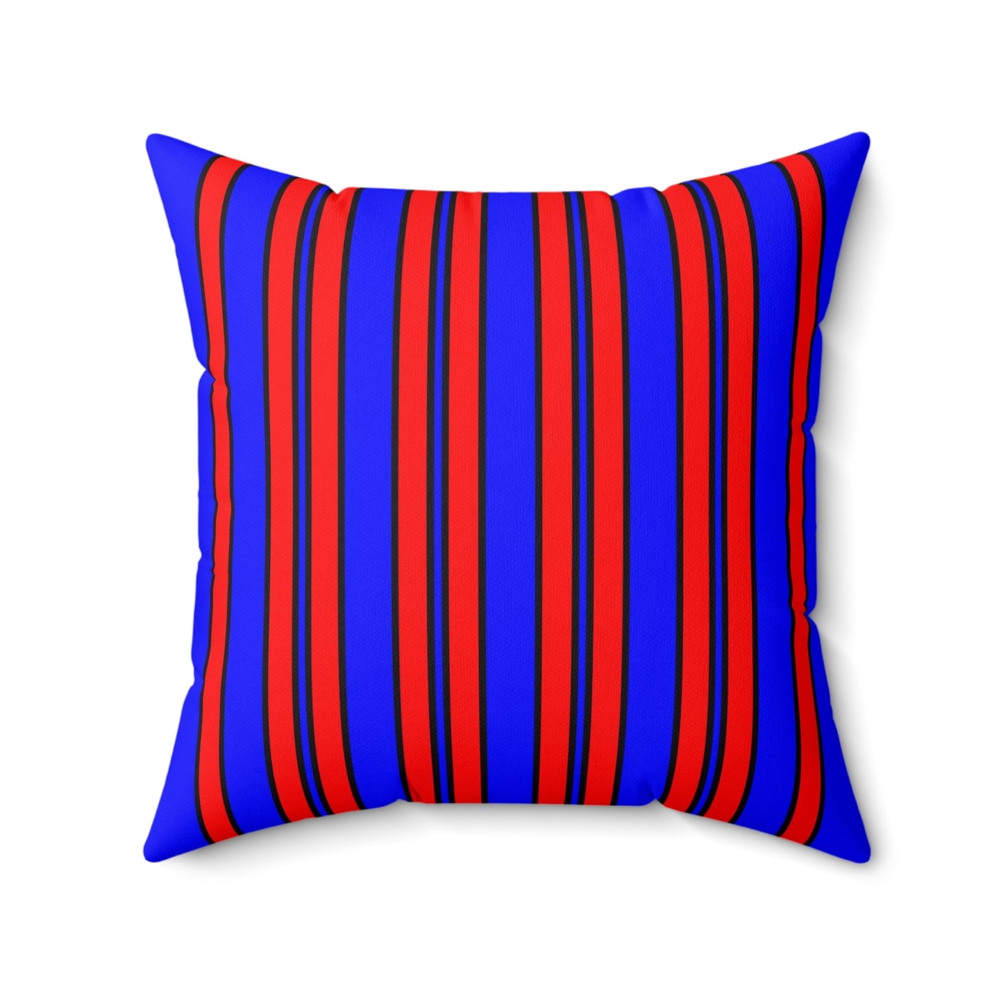 Blue, Red Retro Stripes Cushion Pillow