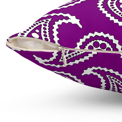 Purple, White Retro Paisley Cushion Pillow