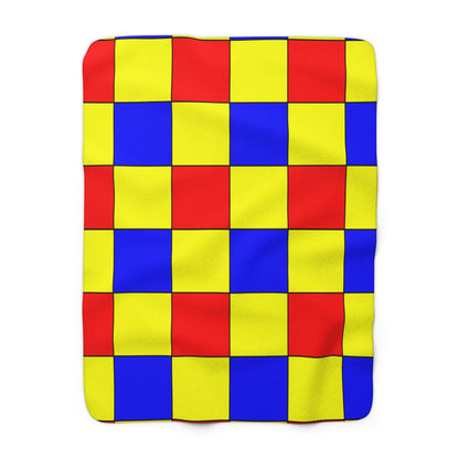 Yellow, Blue, Red Retro Check Blanket Throw