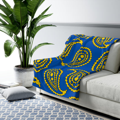 Ukraine Retro Paisley Blanket Throw
