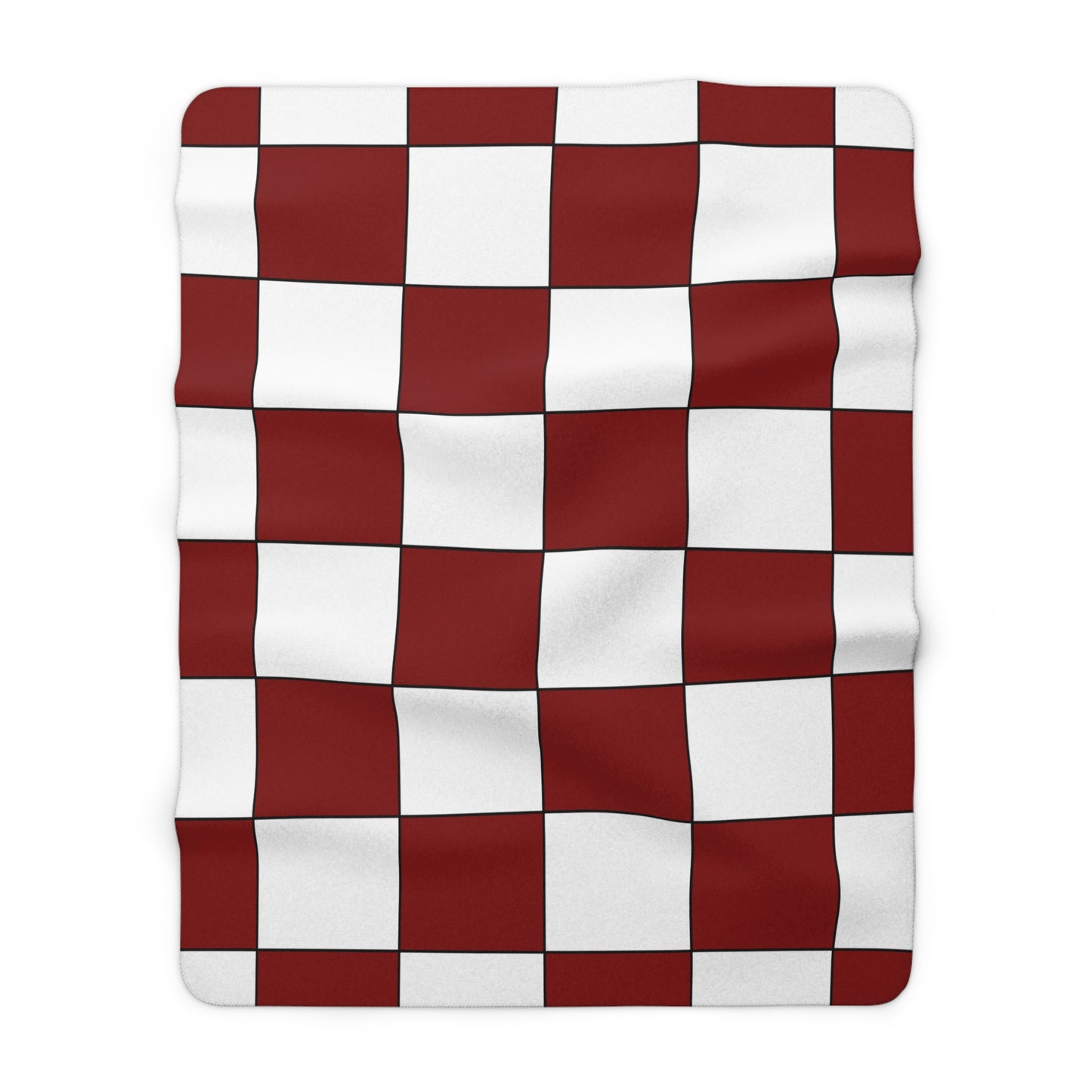 Maroon, White Retro Check Blanket Throw