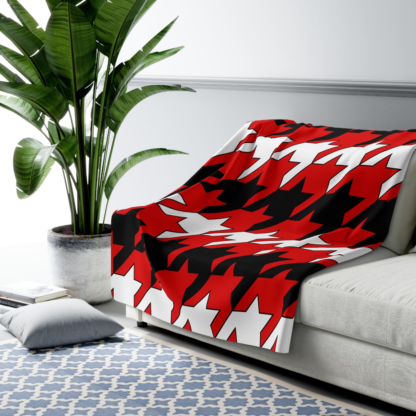 Trinidad And Tobago Retro Houndstooth Blanket Throw