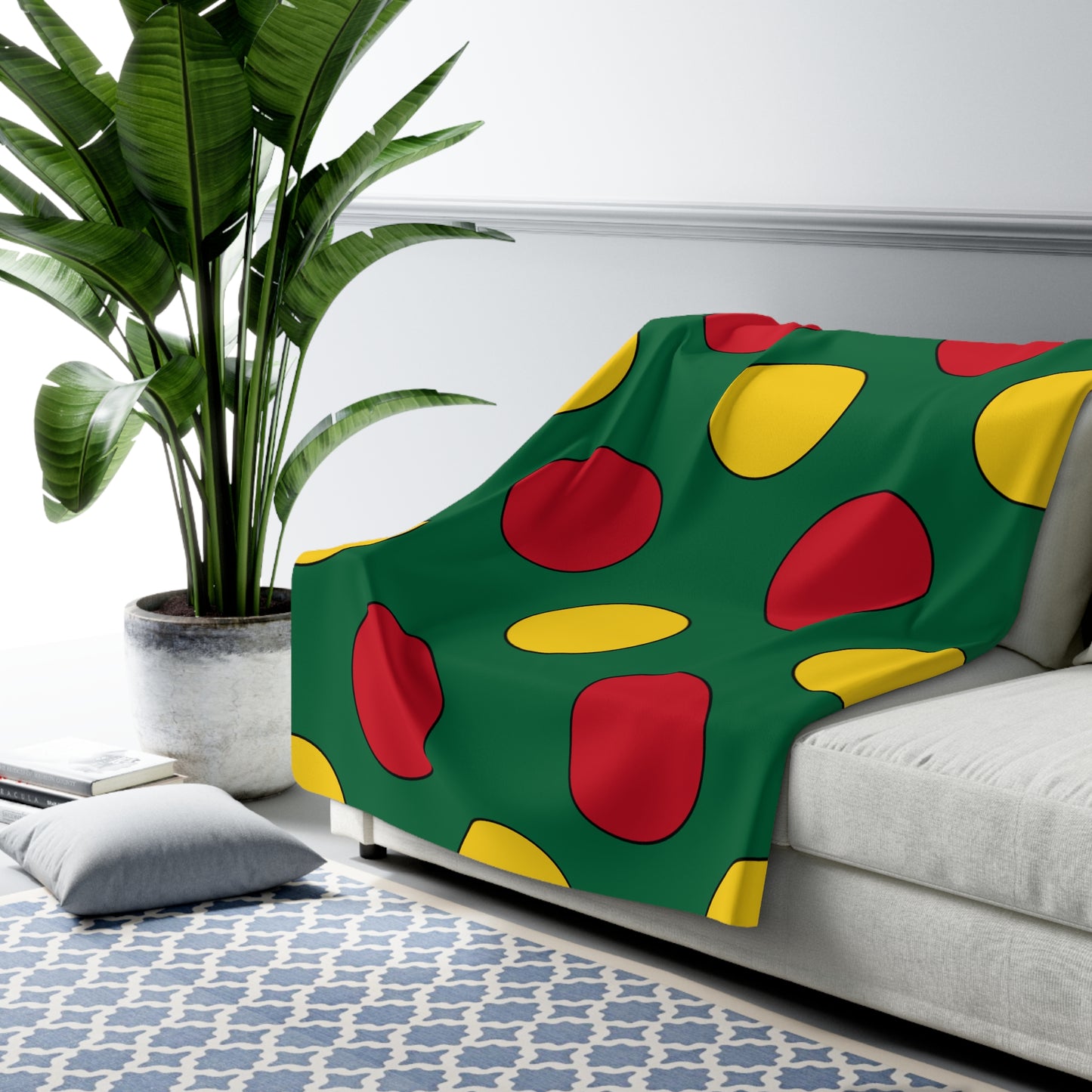 Ghana Retro Polka Dots Blanket Throw