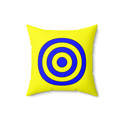 Yellow, Blue Retro Target Cushion Pillow