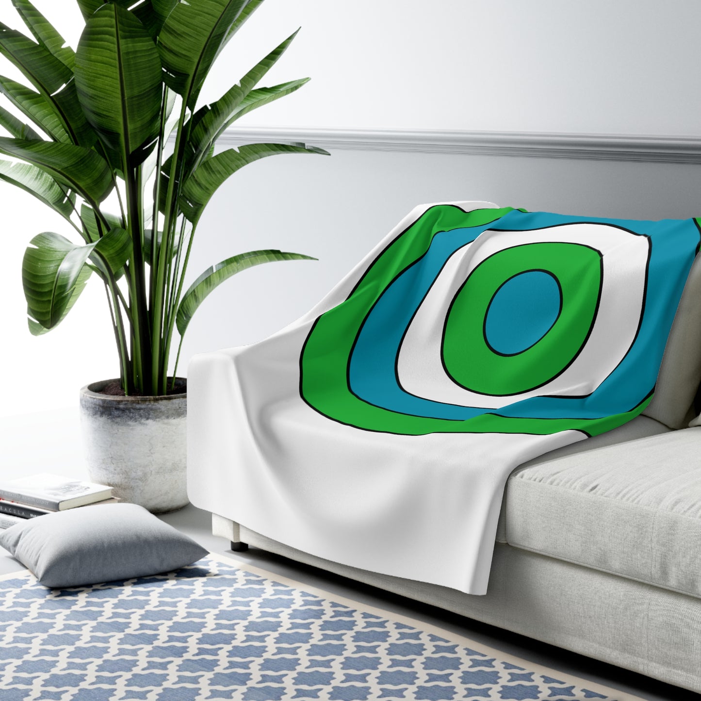 Uzbekistan Retro Target Blanket Throw