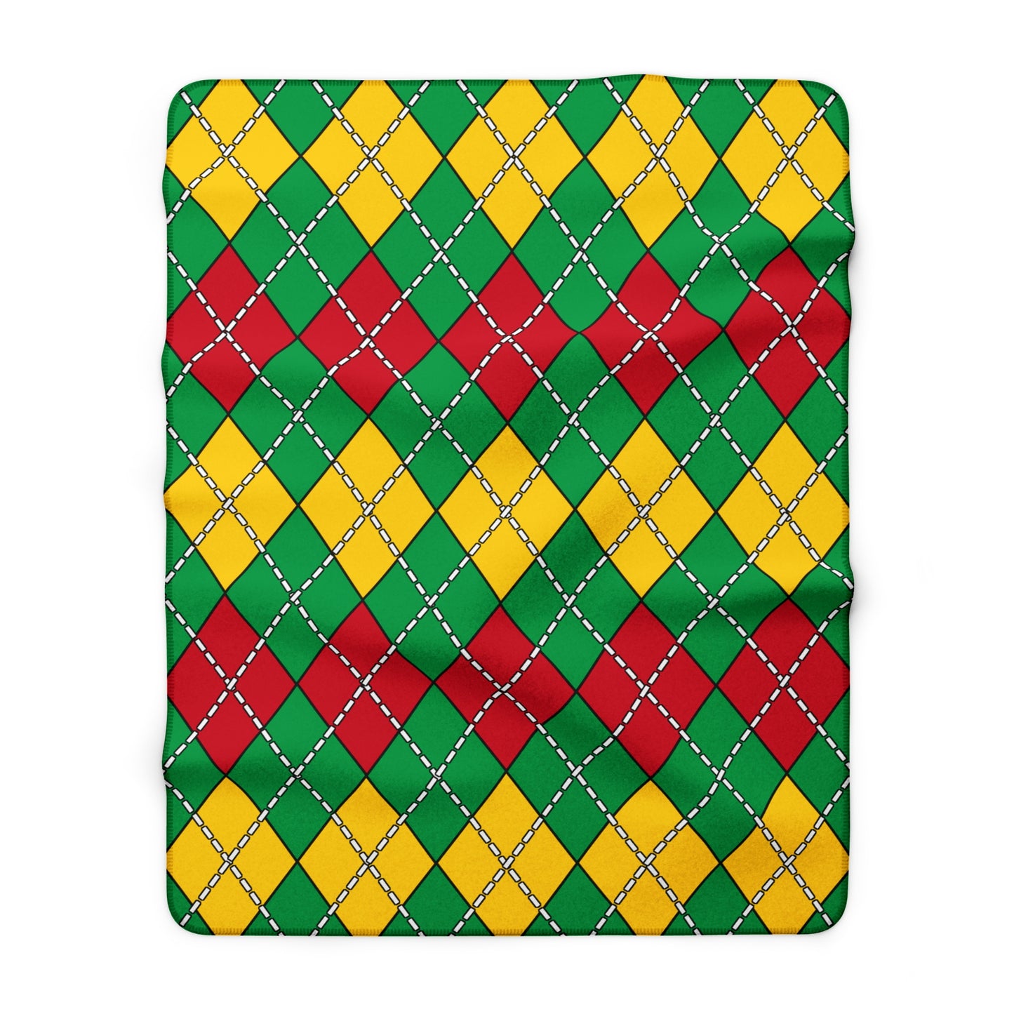 Guinea Bissau Retro Argyle Blanket Throw