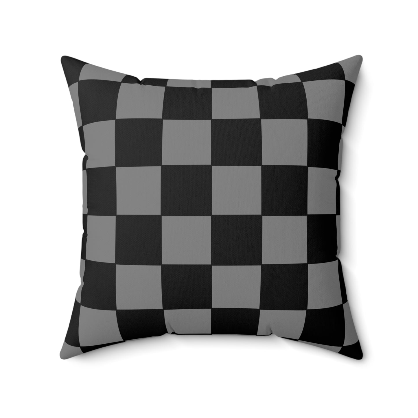 Grey, Black Retro Check Cushion Pillow