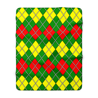 Guinea Retro Argyle Blanket Throw
