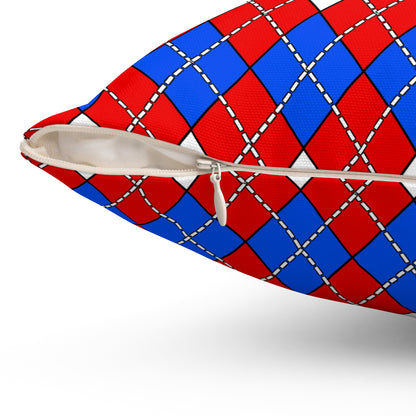 Puerto Rico Retro Argyle Cushion Pillow