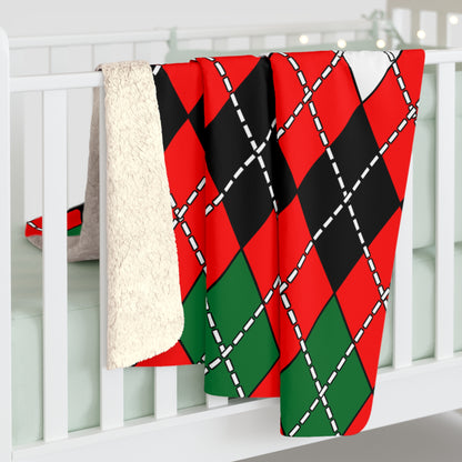 United Arab Emirates Retro Argyle Blanket Throw