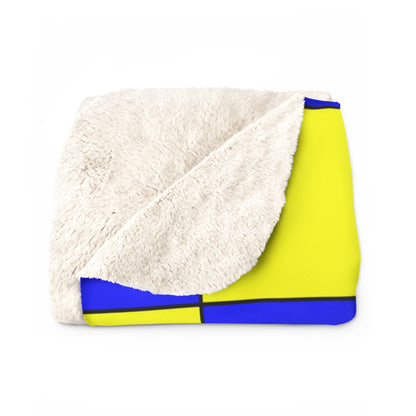 Yellow, Blue Retro Check Blanket Throw