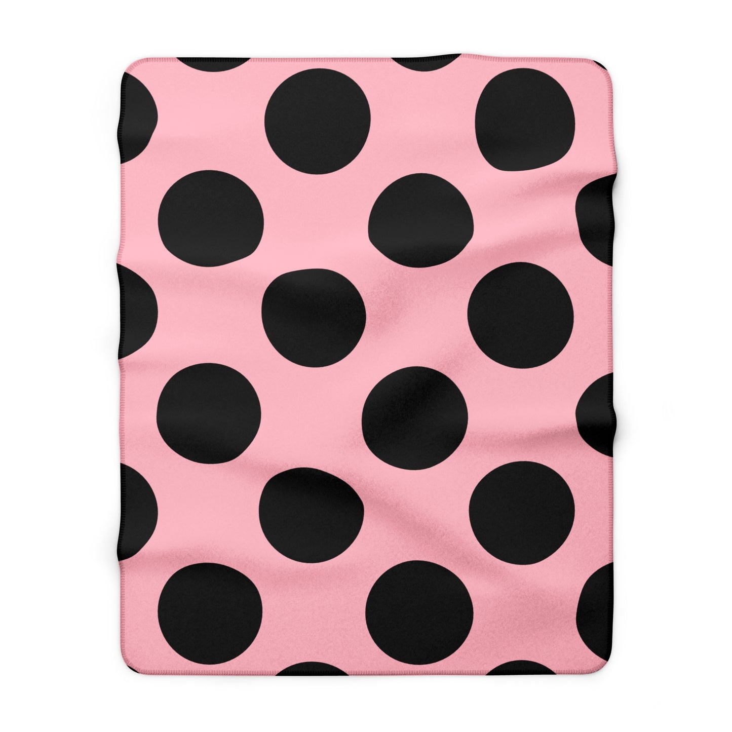 Pink, Black Retro Polka Dots Blanket Throw