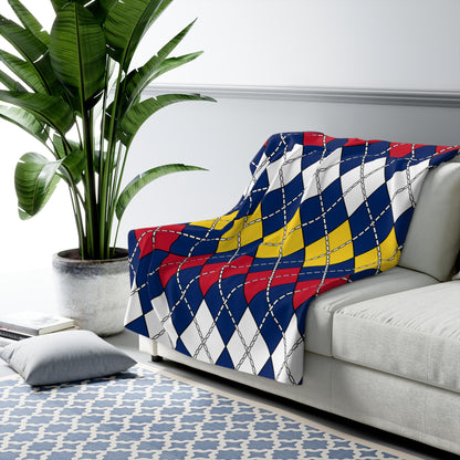 Turks And Caicos Islands Retro Argyle Blanket Throw