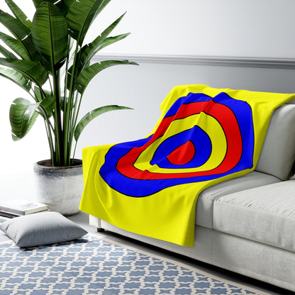 Yellow, Blue, Red Retro Target Blanket Throw