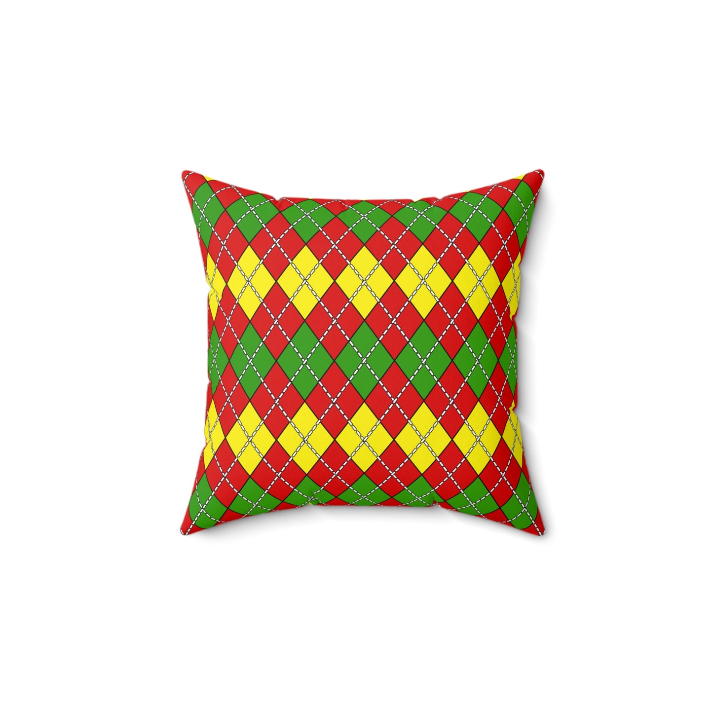 Burkina Faso Retro Argyle Cushion Pillow