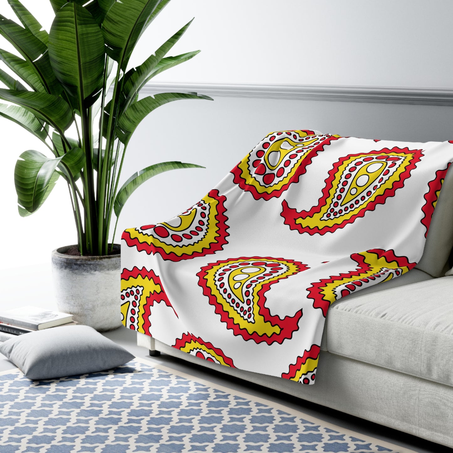 Guernsey Retro Paisley Blanket Throw