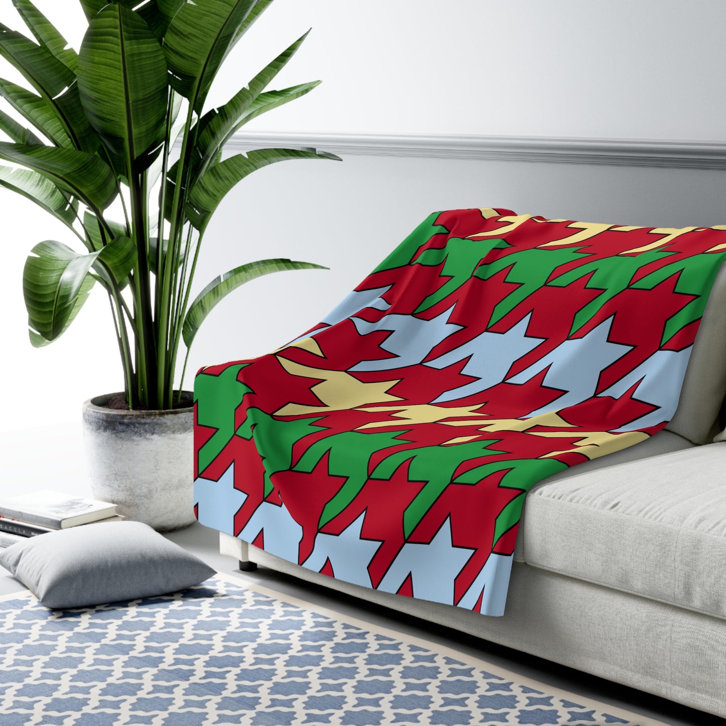 Eritrea Retro Houndstooth Blanket Throw