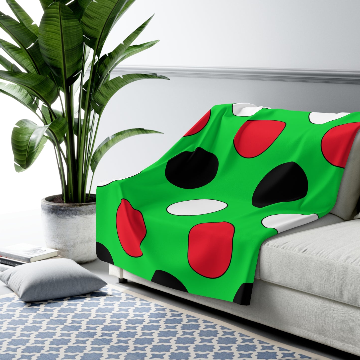 Kuwait Retro Polka Dots Blanket Throw